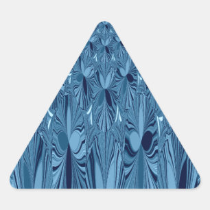 Celestial Splendour: Iridescent Blue Rose Design Triangle Sticker