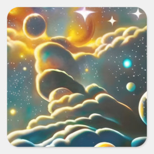 Celestial square sticker