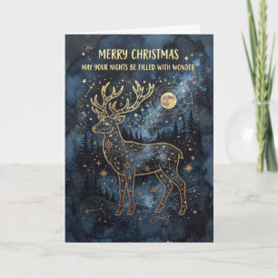 Celestial Stag Merry Christmas Card