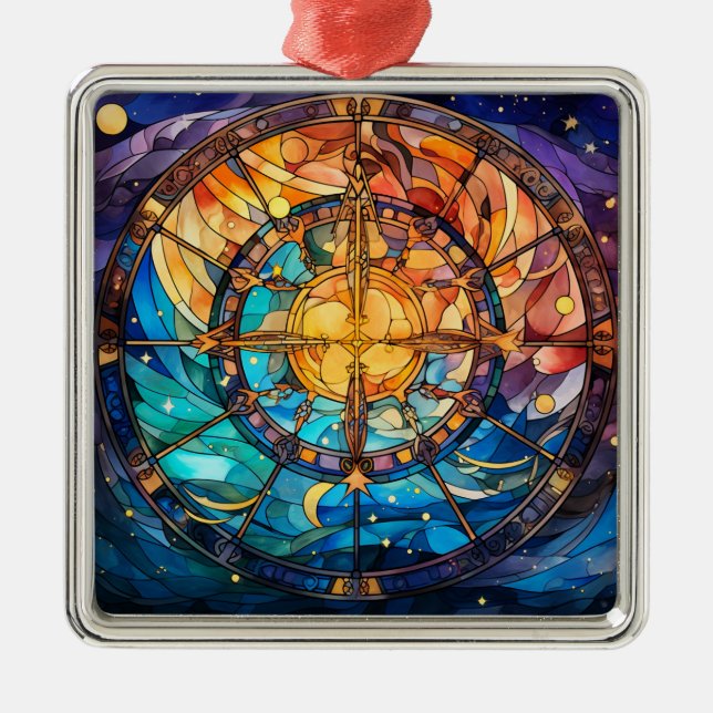 Celestial Stained Glass Ornament (Front)