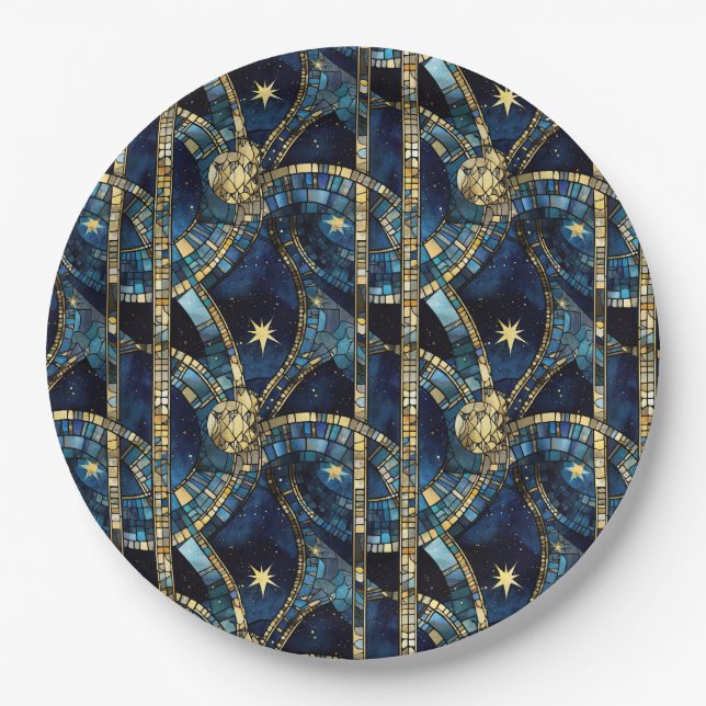 Celestial Stained Glass Paper Plate (Front)