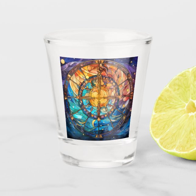 Celestial Stained Glass Shot Glass (Front)