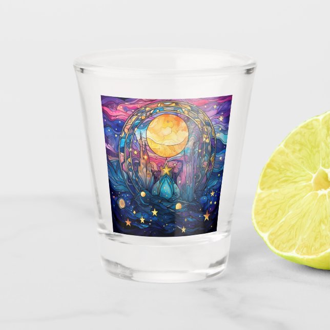 Celestial Stained Glass Shot Glass (Front)