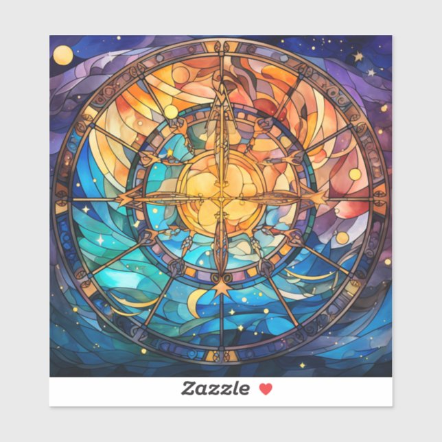 Celestial Stained Glass Vinyl Sticker (Sheet)