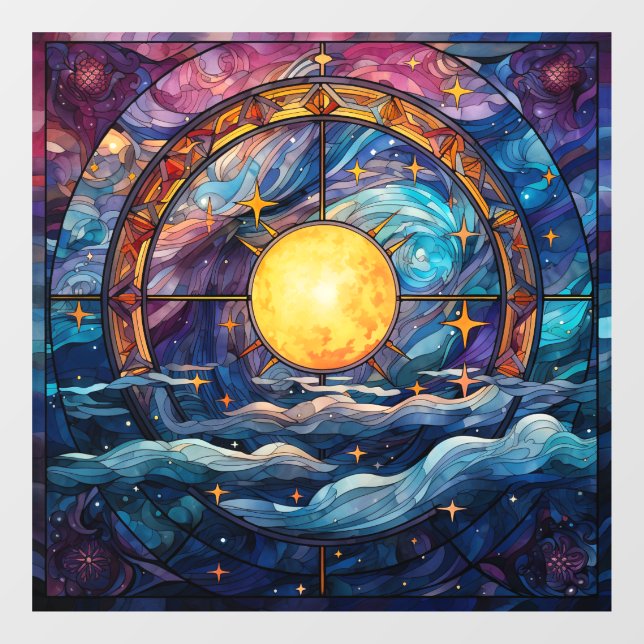 Celestial Stained Glass Window Cling (Sheet)