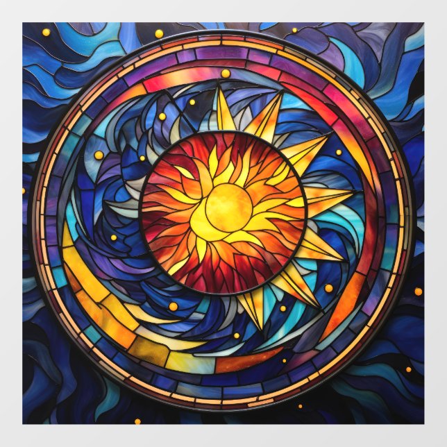 Celestial Stained Glass Window Cling (Sheet)