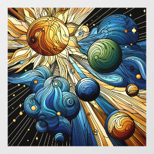Celestial Stained Glass Window Cling