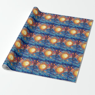 Celestial Stained Glass Wrapping Paper