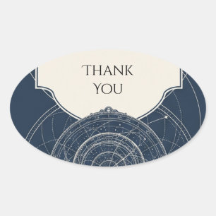 Celestial Star Chart Navy Wedding Sticker