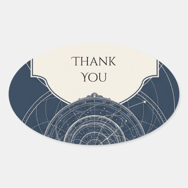 Celestial Star Chart Navy Wedding Sticker (Front)
