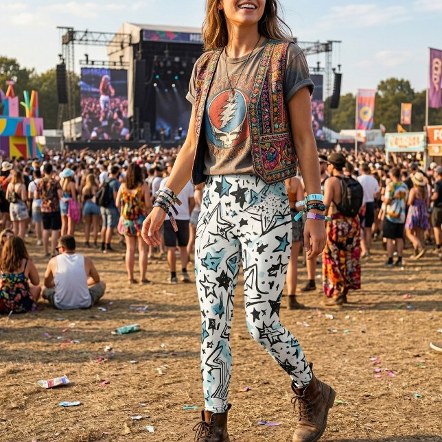 Celestial Star Doodle Leggings (Creator Uploaded)