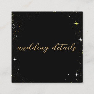 Celestial Star Dust Black QR Code Wedding  Enclosure Card