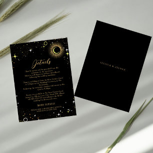 Celestial Star Dust Black Wedding Enclosure Card