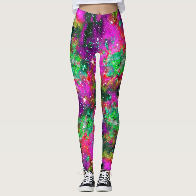 Celestial Star Field All Over Print Leggings (Front)