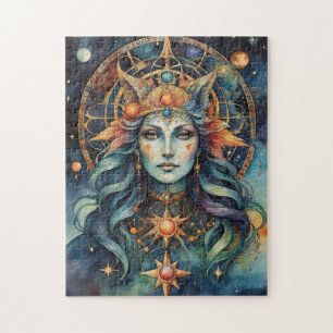 Celestial Star Goddess Mystical Alchemy Jigsaw Puzzle