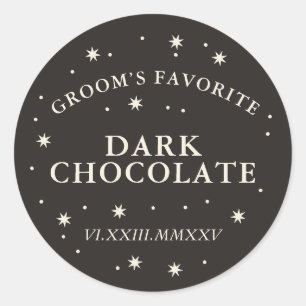 Celestial star groom’s favourite choice favour  classic round sticker