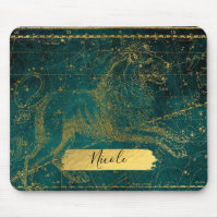 Celestial Star Map Astrological LEO Lion Green