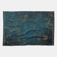 Celestial star map constellation blue gold galaxy