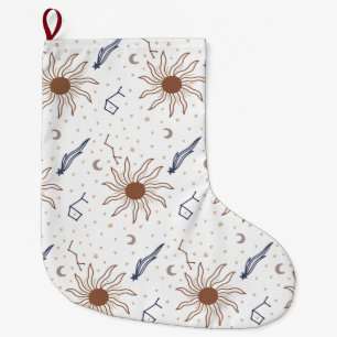 Celestial Star, Sun and Moon Large Christmas Stocking