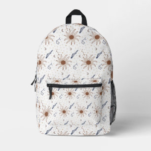 Celestial Star, Sun and Moon Printed Backpack