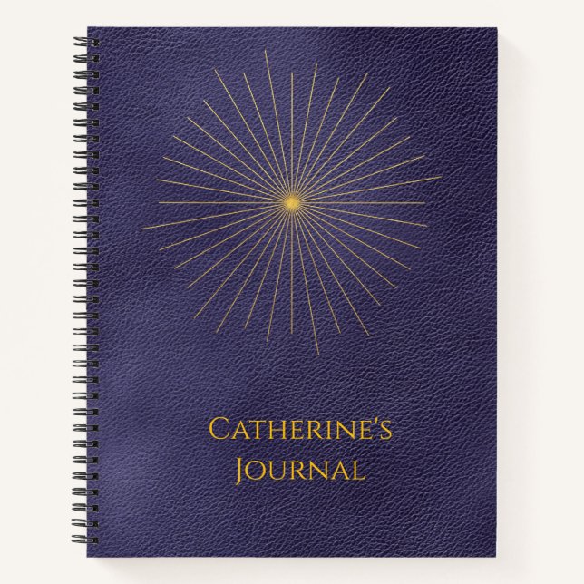 Celestial Starburst Blue Personalised Journal (Front)