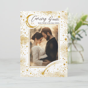 Celestial Starry Night Coming Soon Photo Pregnancy Announcement