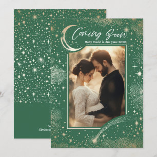 Celestial Starry Night Coming Soon Photo Pregnancy Announcement