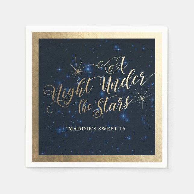 Celestial Starry Night Party Napkin (Front)
