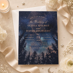 Celestial Starry Night Rose Gold Wedding