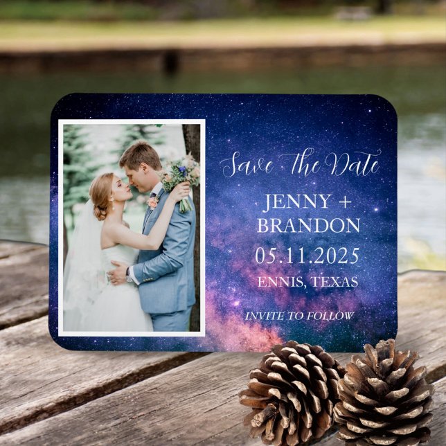 Celestial Starry Night Sky Galaxy Photo Romantic Magnet (Creator Uploaded)