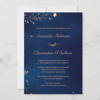 Celestial Starry Night Wedding  Invitation
