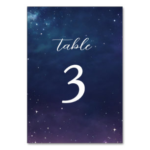 Celestial Starry Night Wedding Table Number