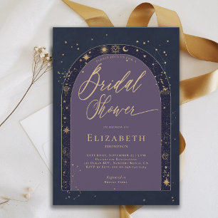 Celestial Starry Night Zodiac Planet Bridal Shower Invitation