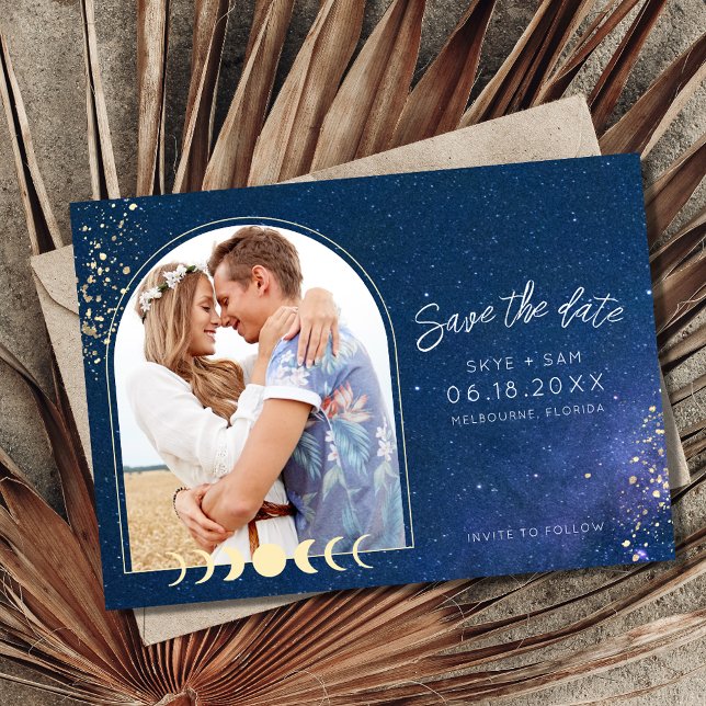Celestial Starry Sky Romantic Photo Wedding  Save The Date (Creator Uploaded)