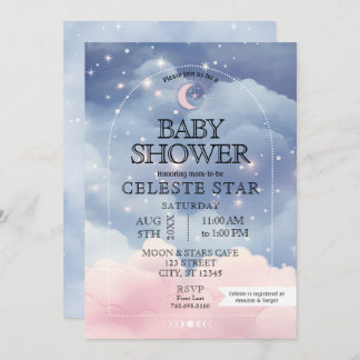 Celestial Stars Baby Shower Invitation