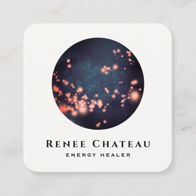 Celestial Stars Energy Healer Cosmos Square Business Card (Front)