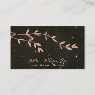 *~* Celestial Stars Night Sky Willow Tree Branch Business Card