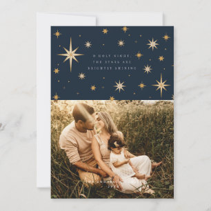 Celestial Stars O Holy Night Photo Card