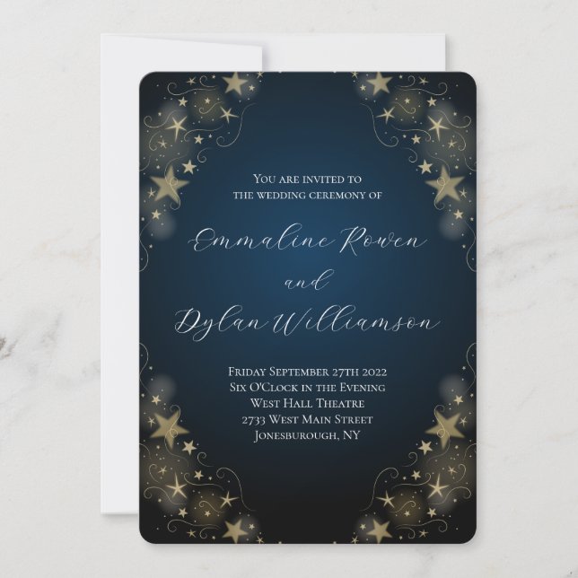 Celestial Stars Wedding Invitation (Front)