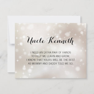 Celestial Stars Will You Be My Godfather Proposal Invitation