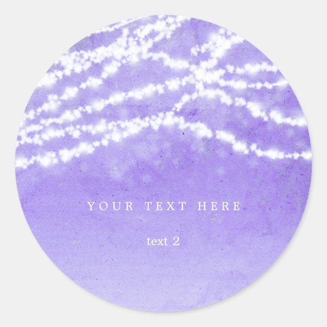 Celestial String Lights Purple Rustic Stickers (Front)