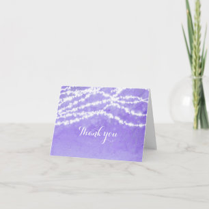 Celestial String Lights Purple Thank You Card