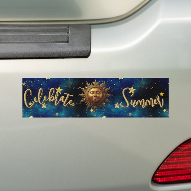 Celestial Summer Celebrate Summer  Bumper Sticker (On Car)