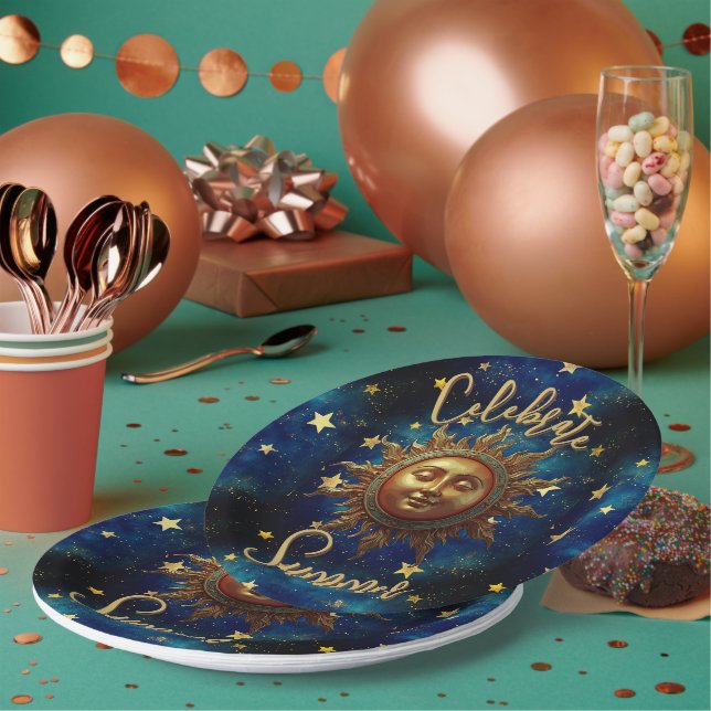 Celestial Summer Celebrate Summer  Paper Plate (Multi)