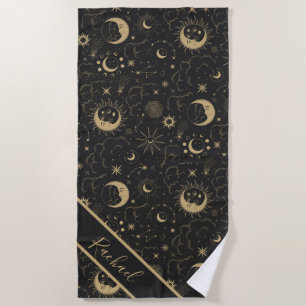 Celestial Sun and Moon  Beach Towel