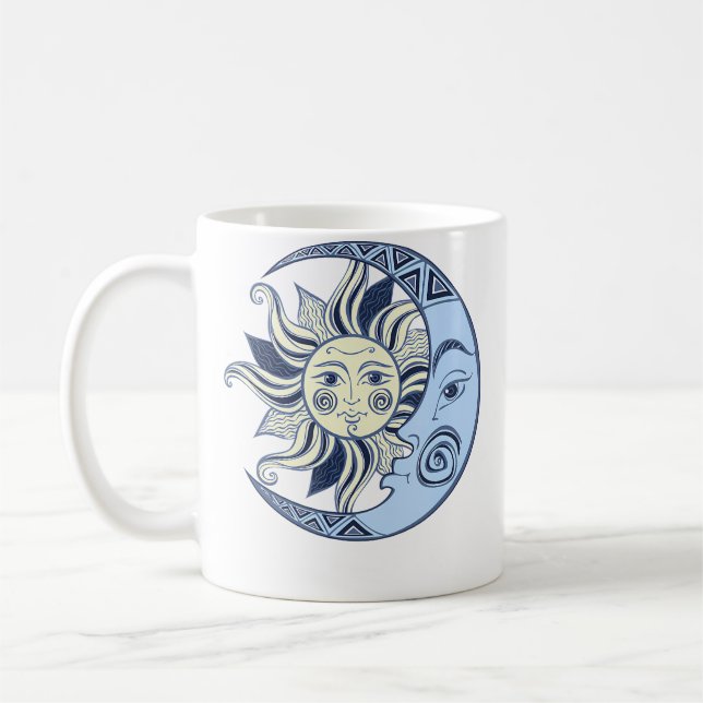 Celestial Sun And Moon Boho Coffee Mug (Left)