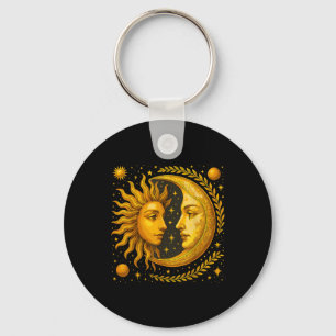 Celestial Sun And Moon Key Ring