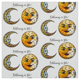 Celestial Sun and Moon Mummy to Be Fabric