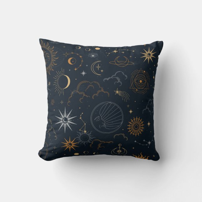 Celestial Sun and Moon Mystical  Cushion (Front)