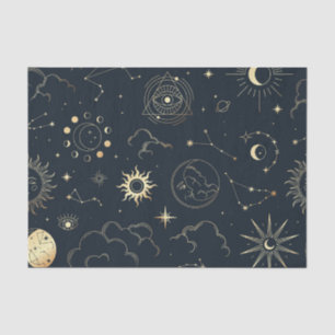 Celestial Sun and Moon Mystical Elements  Tissue P Tissue Paper